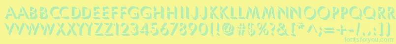 フォントUmbles – 黄色い背景に緑の文字