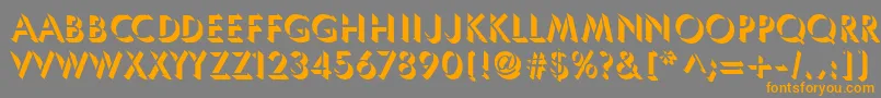 フォントUmbles – オレンジの文字は灰色の背景にあります。