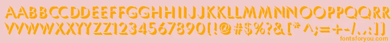 フォントUmbles – オレンジの文字がピンクの背景にあります。