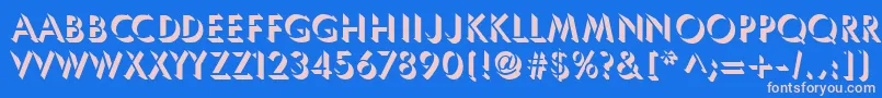 フォントUmbles – ピンクの文字、青い背景