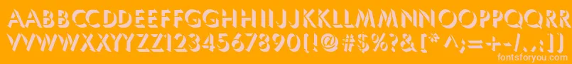 Umbles-Schriftart – Rosa Schriften auf orangefarbenem Hintergrund
