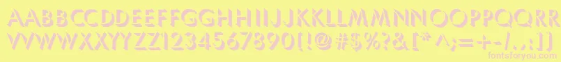 Umbles-fontti – vaaleanpunaiset fontit keltaisella taustalla