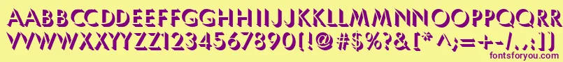Umbles-fontti – violetit fontit keltaisella taustalla