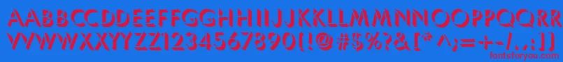 Umbles Font – Red Fonts on Blue Background