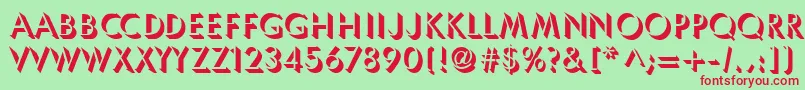 フォントUmbles – 赤い文字の緑の背景