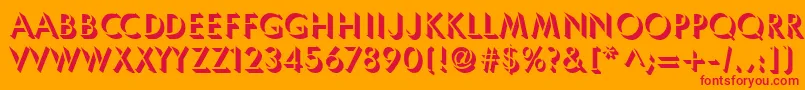 フォントUmbles – オレンジの背景に赤い文字
