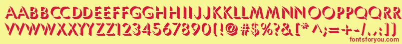 フォントUmbles – 赤い文字の黄色い背景