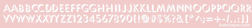 Umbles-Schriftart – Weiße Schriften auf rosa Hintergrund