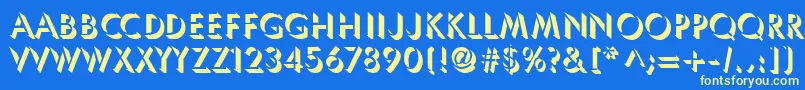 フォントUmbles – 黄色の文字、青い背景