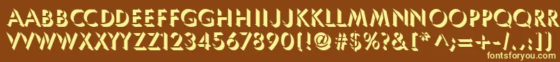 Umbles-fontti – keltaiset fontit ruskealla taustalla