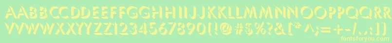 Umbles-Schriftart – Gelbe Schriften auf grünem Hintergrund