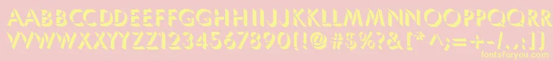 Umbles-fontti – keltaiset fontit vaaleanpunaisella taustalla