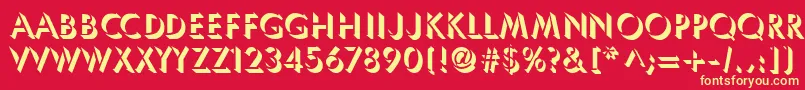 Umbles-Schriftart – Gelbe Schriften auf rotem Hintergrund