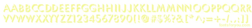 フォントUmbles – 白い背景に黄色の文字