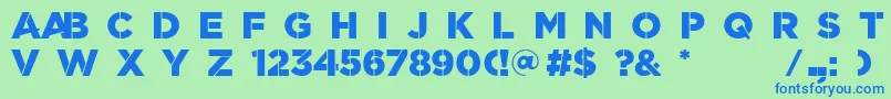 ScratchBasic Font – Blue Fonts on Green Background