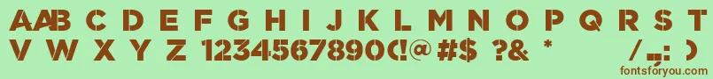 ScratchBasic Font – Brown Fonts on Green Background