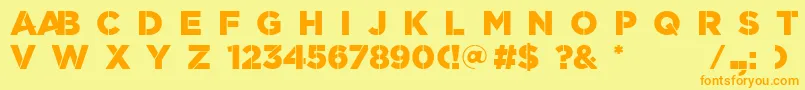 ScratchBasic Font – Orange Fonts on Yellow Background