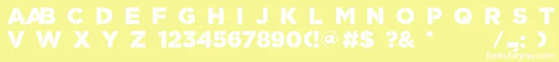 ScratchBasic Font – White Fonts on Yellow Background