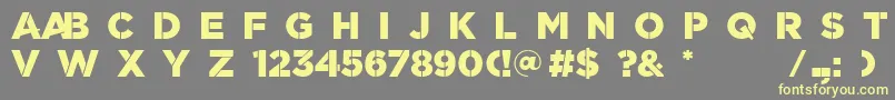 ScratchBasic Font – Yellow Fonts on Gray Background