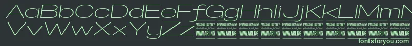 SpecifypersonalExexplightitalic Font – Green Fonts on Black Background