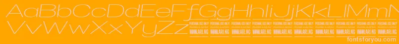 SpecifypersonalExexplightitalic Font – Pink Fonts on Orange Background