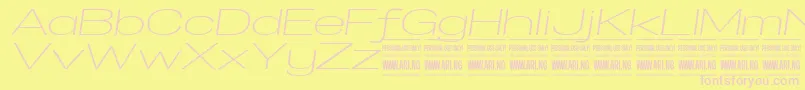 SpecifypersonalExexplightitalic Font – Pink Fonts on Yellow Background