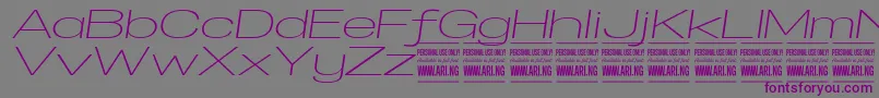 SpecifypersonalExexplightitalic Font – Purple Fonts on Gray Background