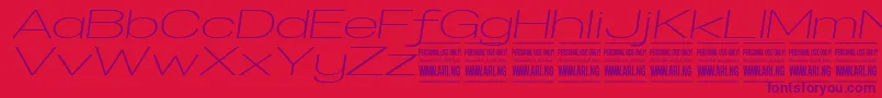 SpecifypersonalExexplightitalic Font – Purple Fonts on Red Background