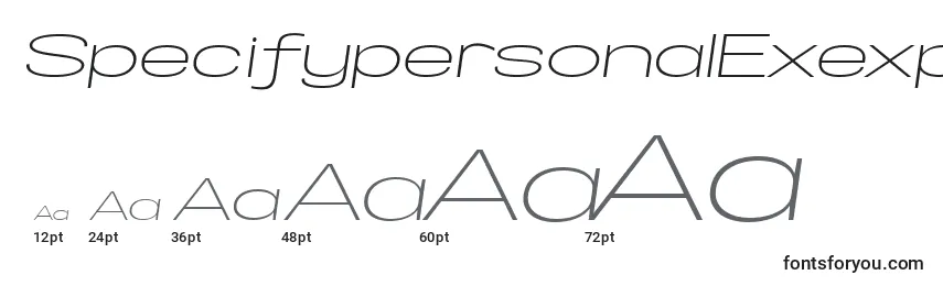 SpecifypersonalExexplightitalic Font Sizes