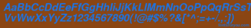 WestsanssskBolditalic Font – Blue Fonts on Brown Background