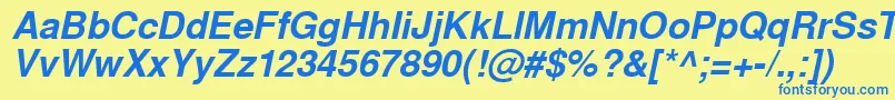 WestsanssskBolditalic Font – Blue Fonts on Yellow Background