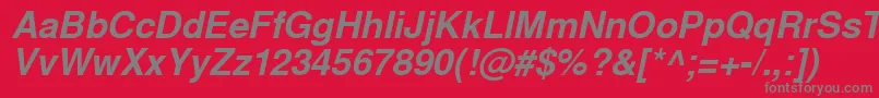WestsanssskBolditalic-Schriftart – Graue Schriften auf rotem Hintergrund