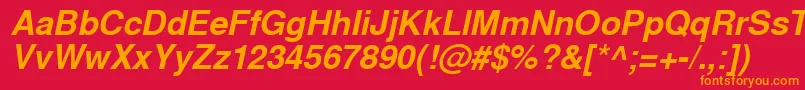 WestsanssskBolditalic Font – Orange Fonts on Red Background