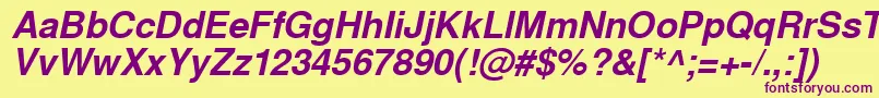 WestsanssskBolditalic Font – Purple Fonts on Yellow Background