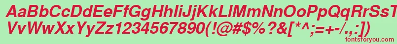 WestsanssskBolditalic Font – Red Fonts on Green Background