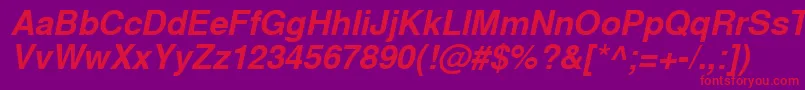 WestsanssskBolditalic Font – Red Fonts on Purple Background