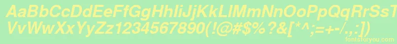 WestsanssskBolditalic Font – Yellow Fonts on Green Background