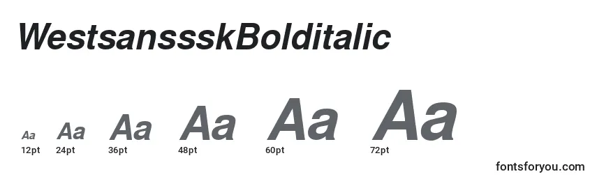 Размеры шрифта WestsanssskBolditalic