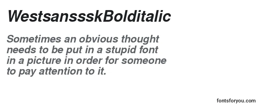 WestsanssskBolditalic Font
