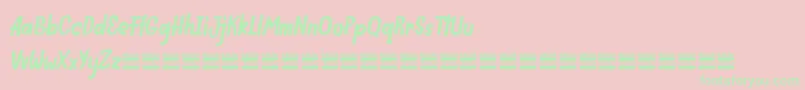 IndiefestDemo Font – Green Fonts on Pink Background