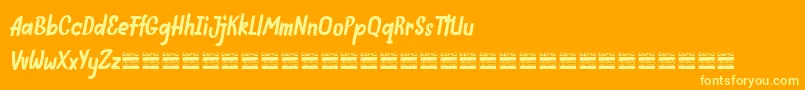 IndiefestDemo Font – Yellow Fonts on Orange Background