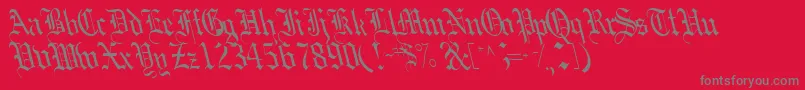 フォントBoobshelltext125RegularTtcon – 赤い背景に灰色の文字