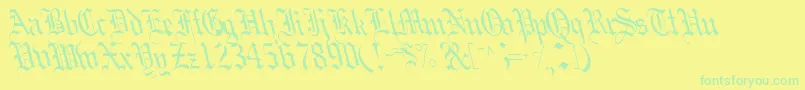 Boobshelltext125RegularTtcon Font – Green Fonts on Yellow Background