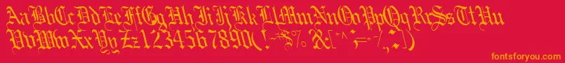 Fonte Boobshelltext125RegularTtcon – fontes laranjas em um fundo vermelho