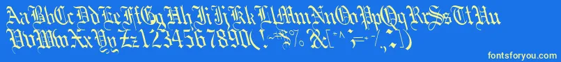 Police Boobshelltext125RegularTtcon – polices jaunes sur fond bleu