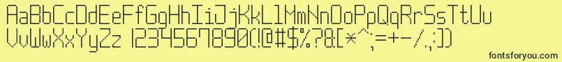 PostPixel7 Font – Black Fonts on Yellow Background