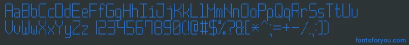 フォントPostPixel7 – 黒い背景に青い文字