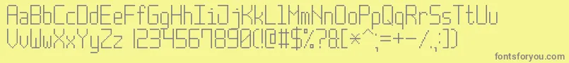PostPixel7 Font – Gray Fonts on Yellow Background
