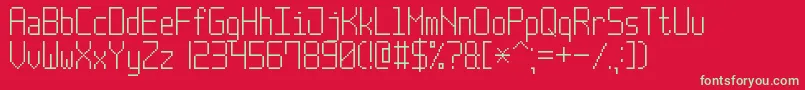 フォントPostPixel7 – 赤い背景に緑の文字