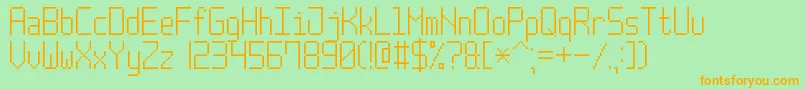 PostPixel7 Font – Orange Fonts on Green Background